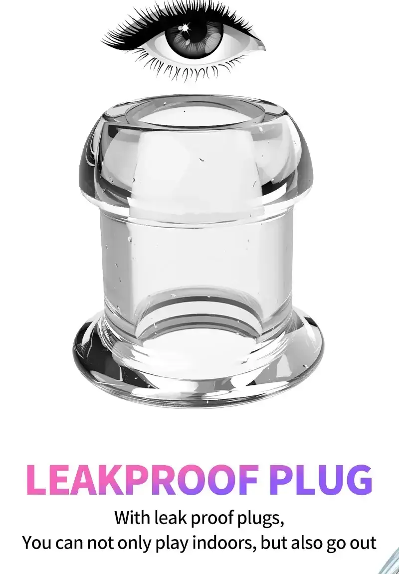 transparenter analplug mit stopfen