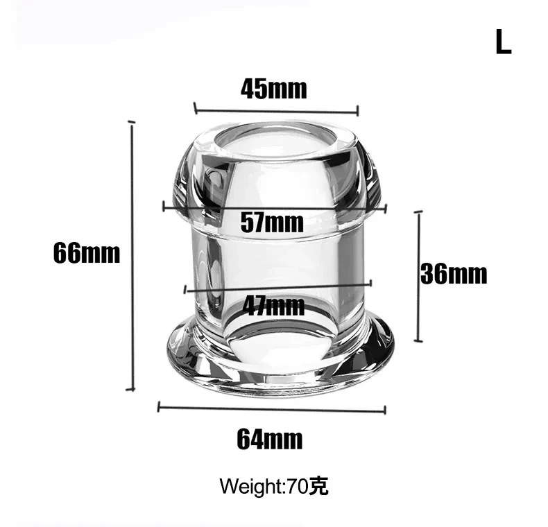 transparenter hohler analplug gross