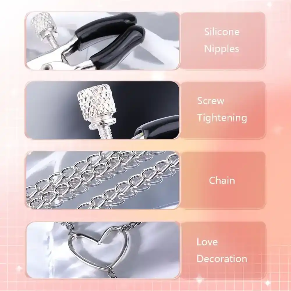 verstellbare brustwarzenklemmen mit kette