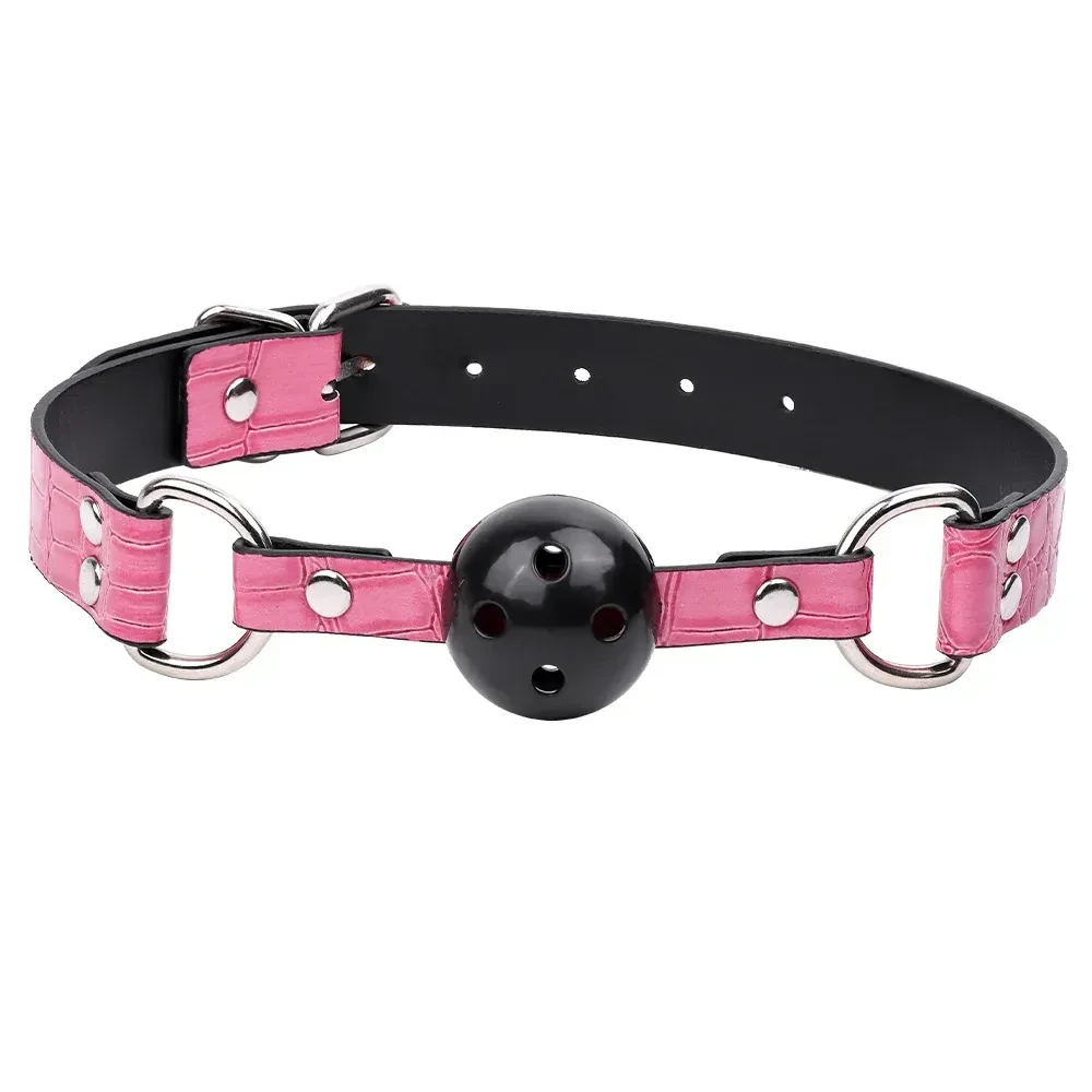 verstellbarer mund knebel pu leder