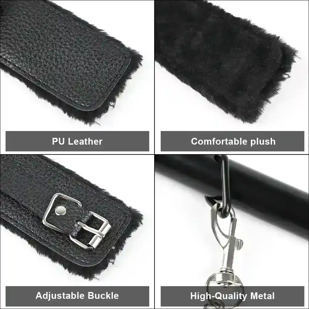 verstellbares bdsm set schwarz leder