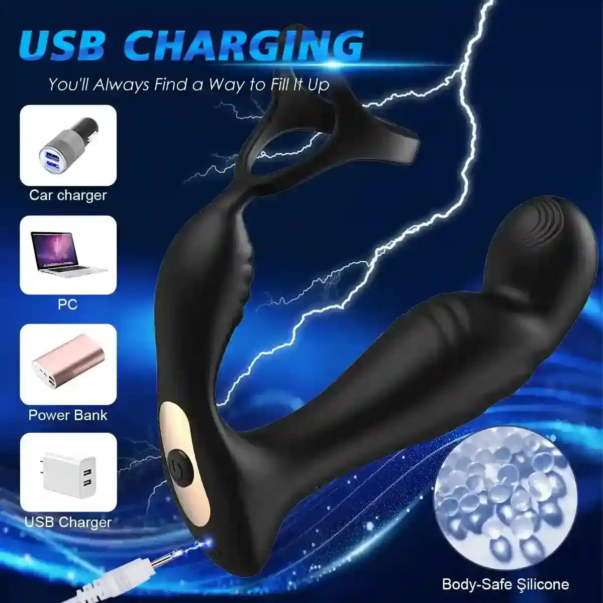 vibrations anale plug silikon schwarz