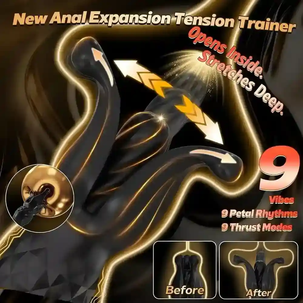 vibrationsanalplug schwarz mit schubfunktion