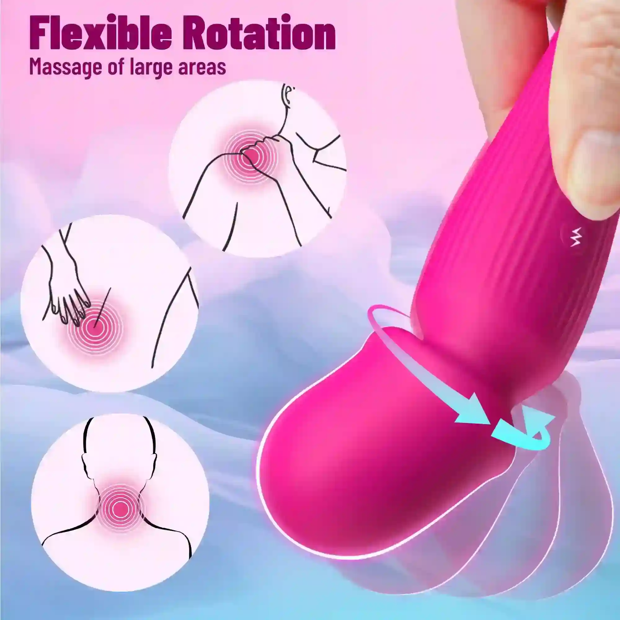 wiederaufladbarer silikon massagestab klein