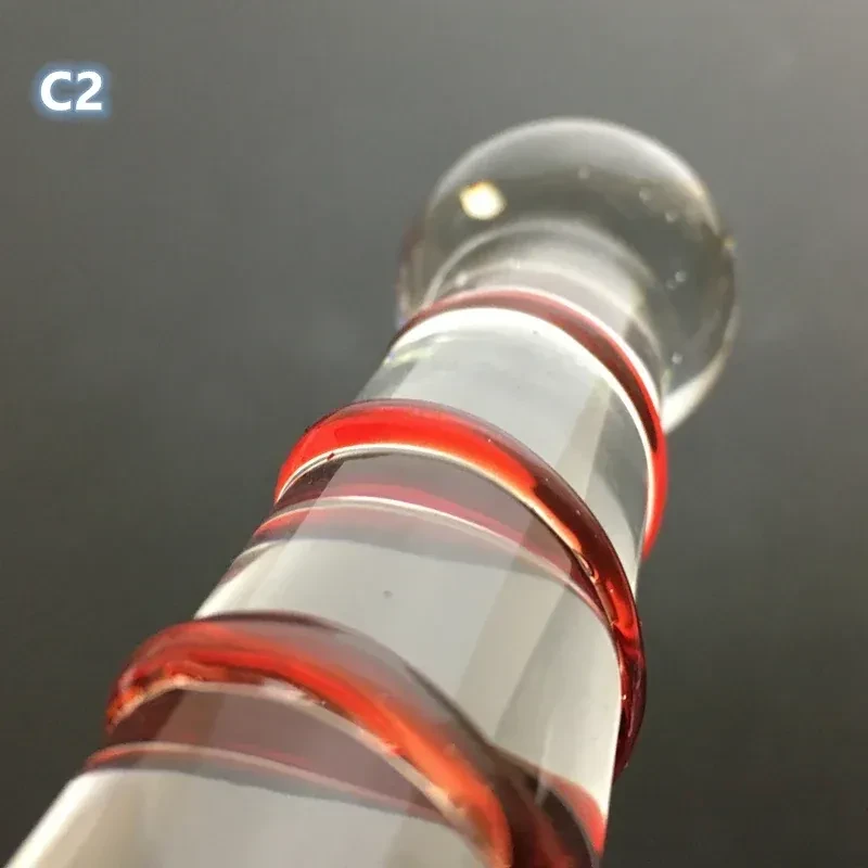 wiederverwendbarer glasdildo mit leder