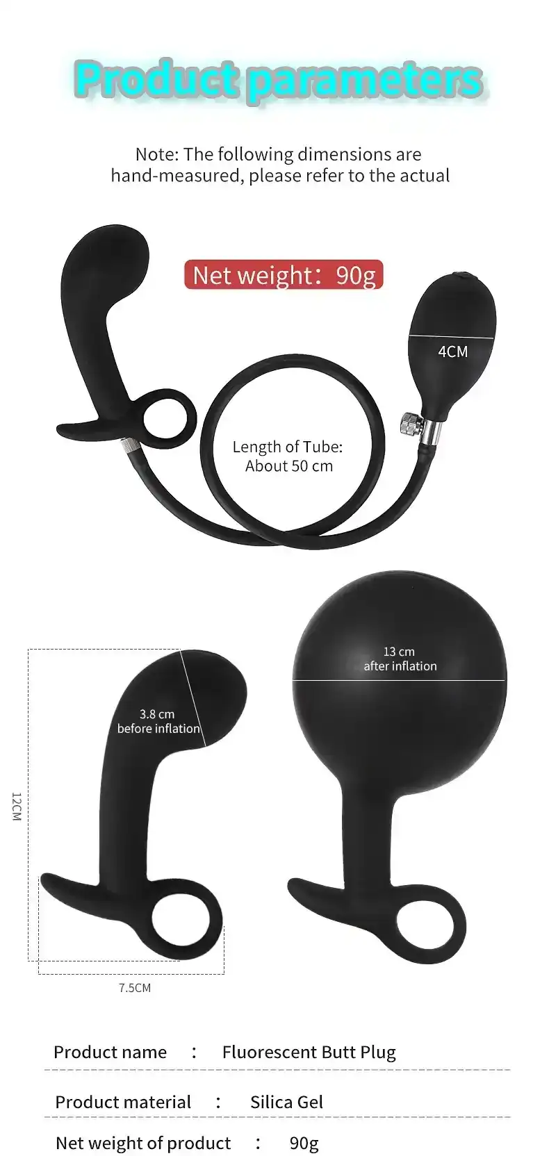 anal plug pink leuchtend silikon