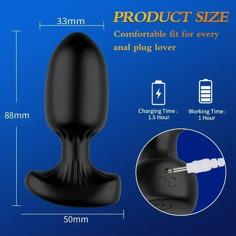 anal plug schwarz mit vibrationsmodi