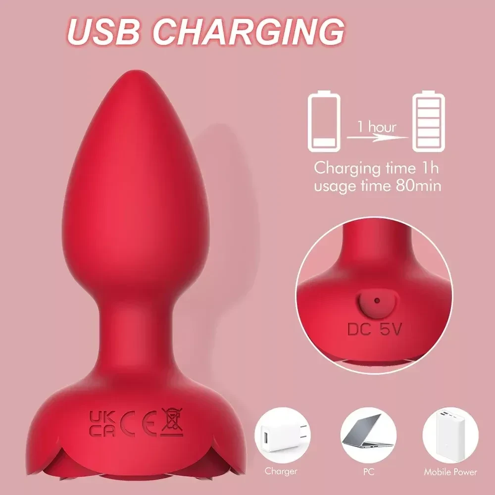 analdildo rosa wasserdicht usb