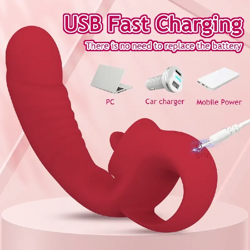 doppel vibrator silikon zunge und puls