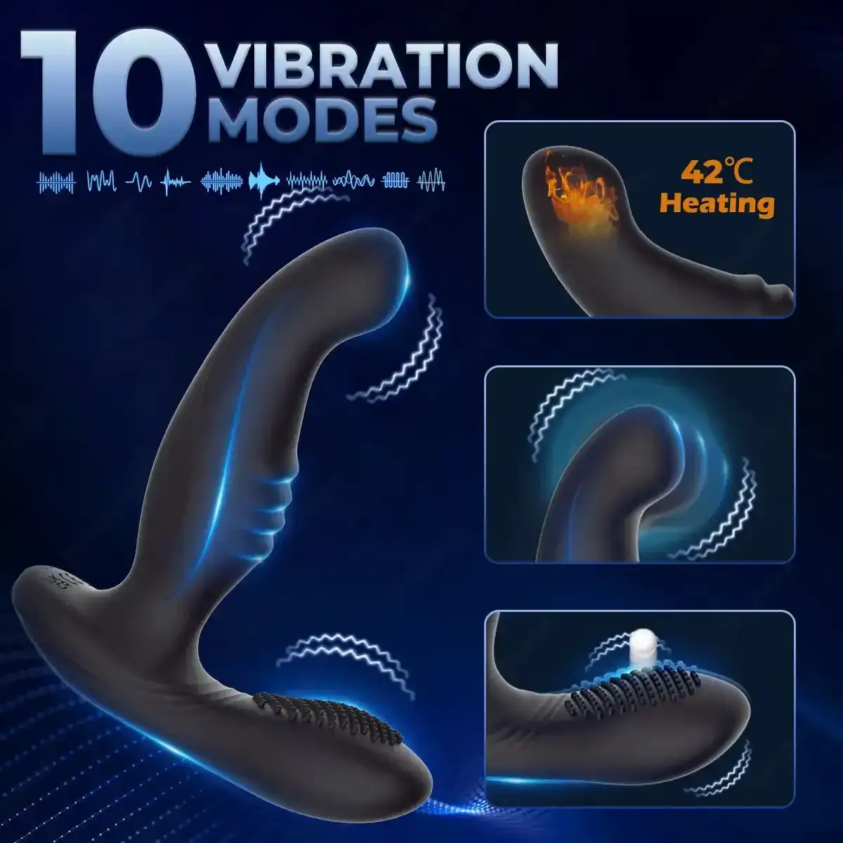 doppelt vibrierender anal plug silikon abs