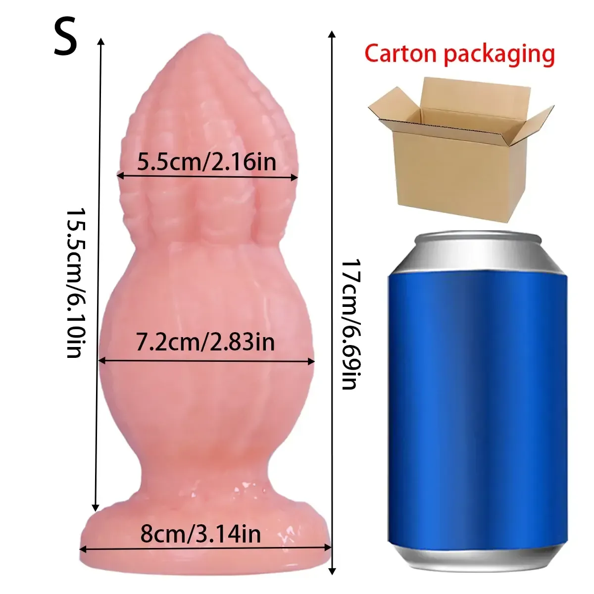 gekrummter anal plug gummi fleischfarben
