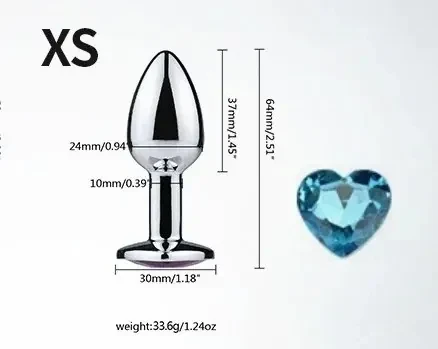 herzanalplug silber kristall detail xs