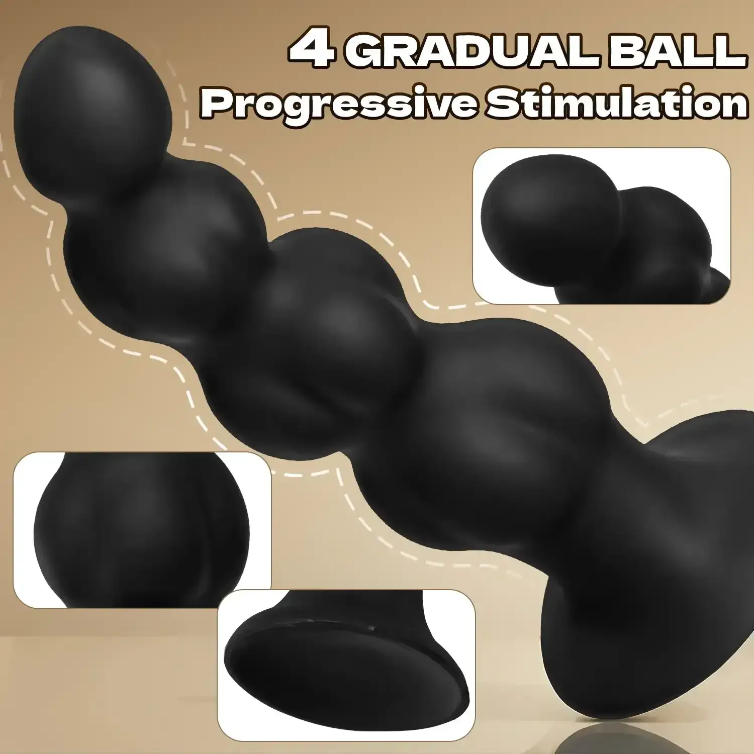 progressiver analplug mit 4 ballen