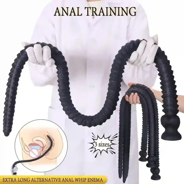 texturierter anal plug lang mit saugnapf