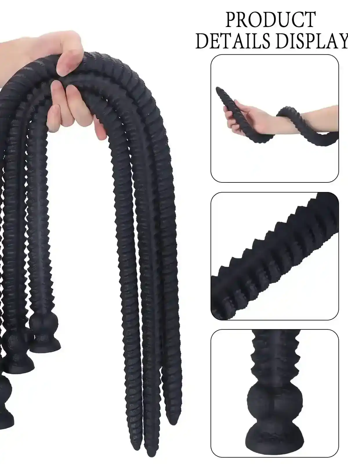texturierter anal plug schwarz lang