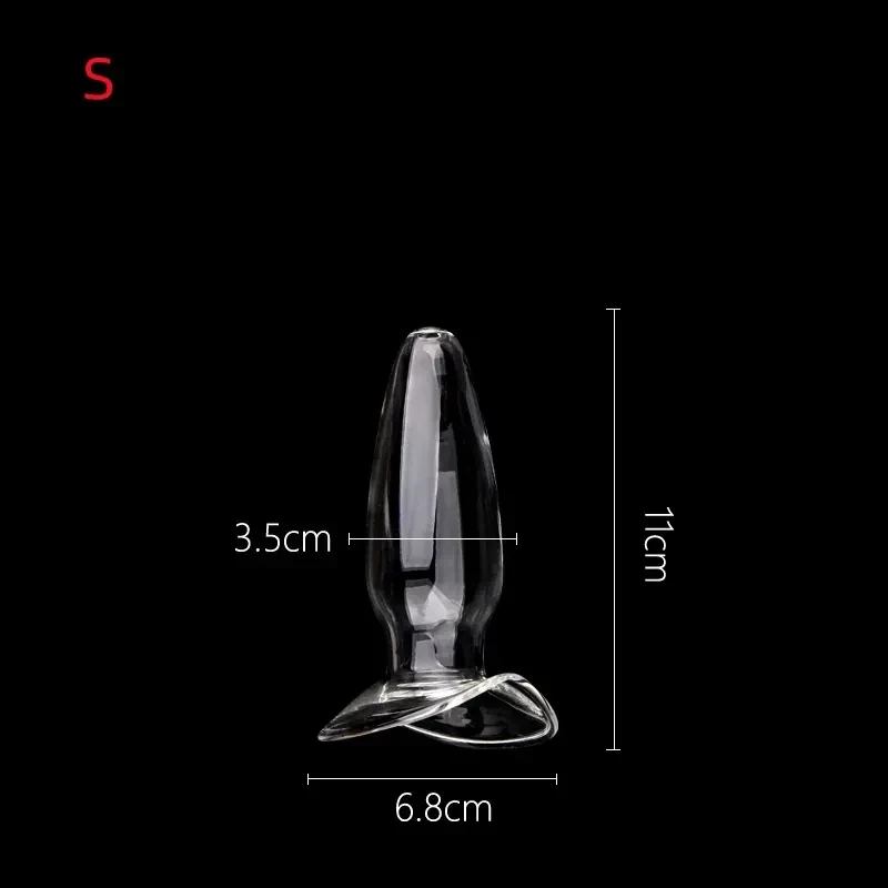 transparentes glasanalplug grosse s