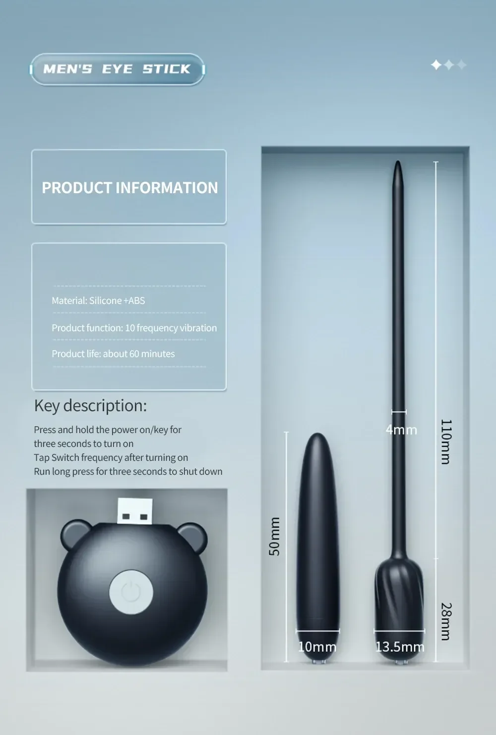 urethral vibrator einstellbare vibration
