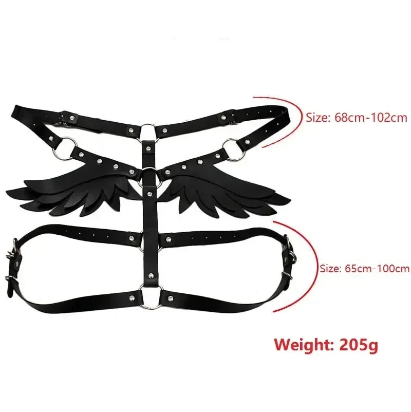 verstellbares leder harness engelsflugel
